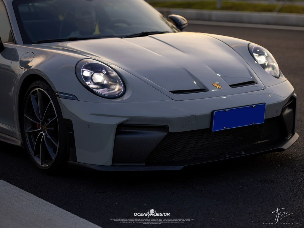 Porsche 911 992 to 992.2 GT3 Style Dry Carbon Fiber Conversion Kit – Front Bumper, Rear Bumper, Hood, Side Skirts, Engine Cover, GT Wing, Exhaust & More