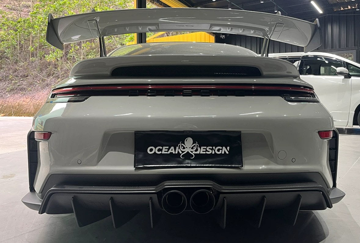 Porsche 911 992 to 992.2 GT3 Style Dry Carbon Fiber Conversion Kit – Front Bumper, Rear Bumper, Hood, Side Skirts, Engine Cover, GT Wing, Exhaust & More