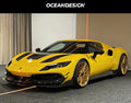 Ferrari 296 GTB Keyvany Style Dry Carbon Fiber Aero Kit – Front Lip, Side Skirts, Rear Lip, Rear Wing