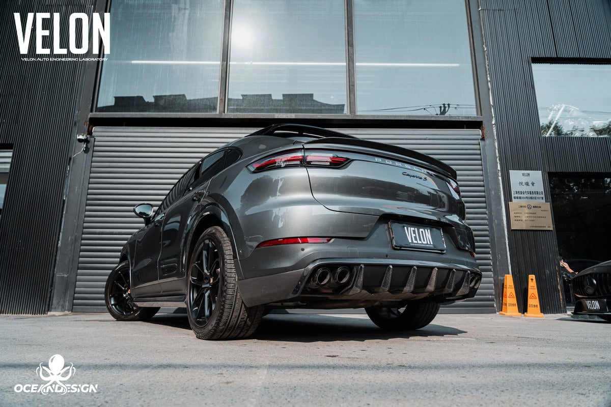 Porsche Cayenne OceanDesign OD-Style Carbon Fiber Aero Kit – Front Lip / Side Skirts / Rear Lip / Rear Wing / Front & Rear Fender Arches / Door Sills