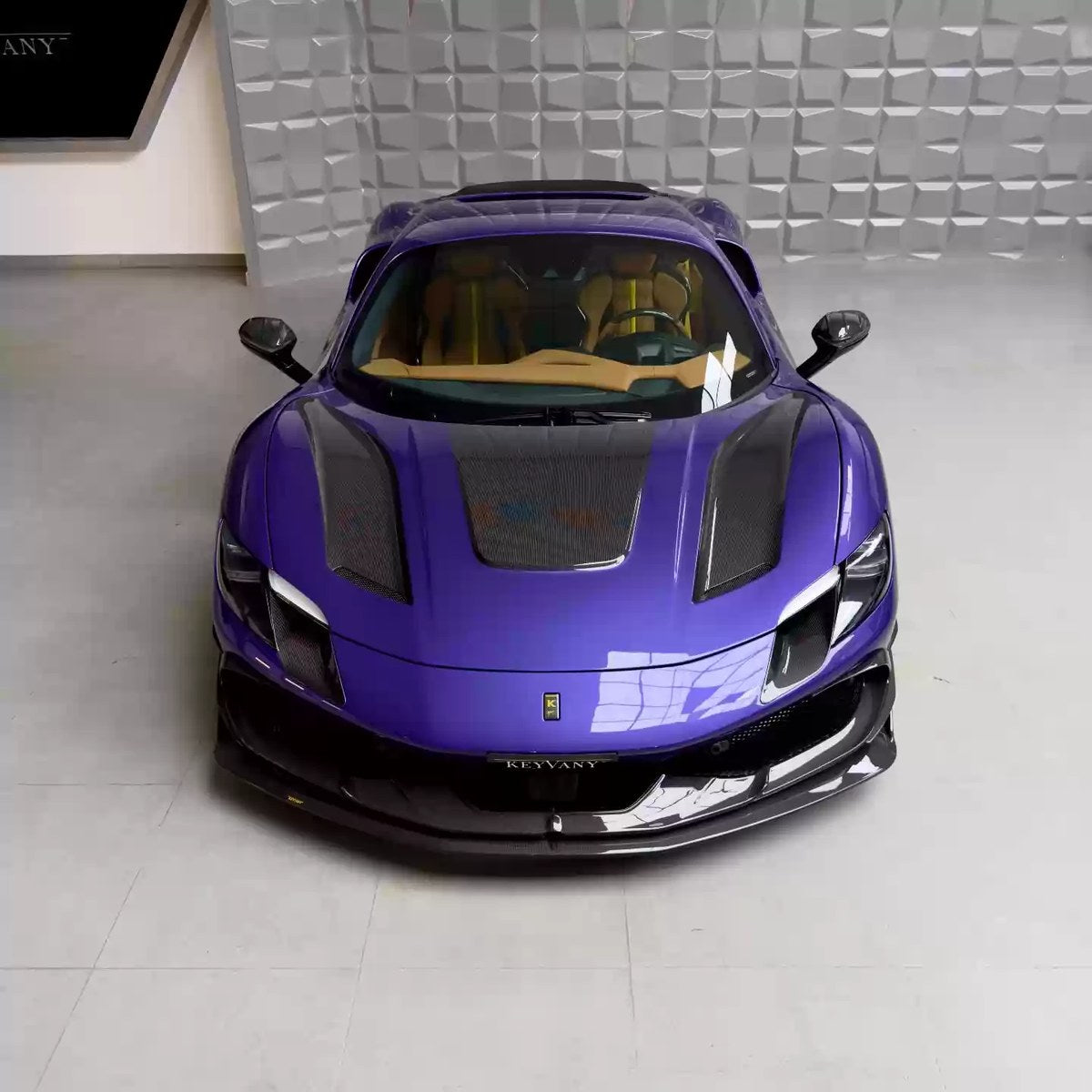 Ferrari 296 GTB Keyvany Style Dry Carbon Fiber Aero Kit – Front Lip, Side Skirts, Rear Lip, Rear Wing
