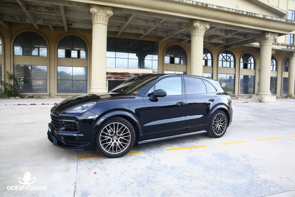 Porsche Cayenne OceanDesign OD-Style Carbon Fiber Aero Kit – Front Lip / Side Skirts / Rear Lip / Rear Wing / Front & Rear Fender Arches / Door Sills