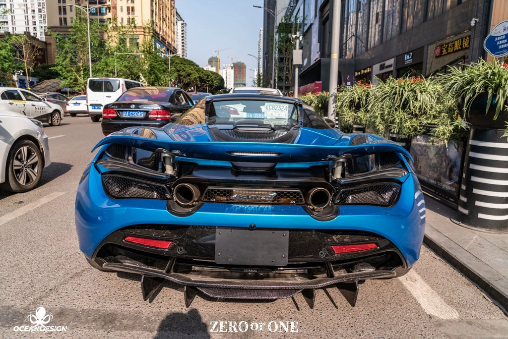 McLaren 720S V-Style Dry Carbon Fiber Aero Kit – Front Lip / Side Skirts / Rear Lip / Rear Wing / Fender Extensions / Hood