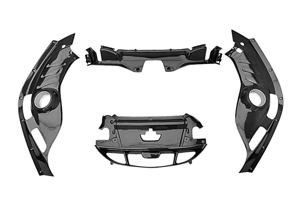 Ferrari 296 GTB OEM Style Dry Carbon Fiber Aero Kit – Front Corner Pieces, Side Skirts, Rear Lip, Rear Wing, Engine Cover, Engine Bay Trim, Center Console, Door Sills