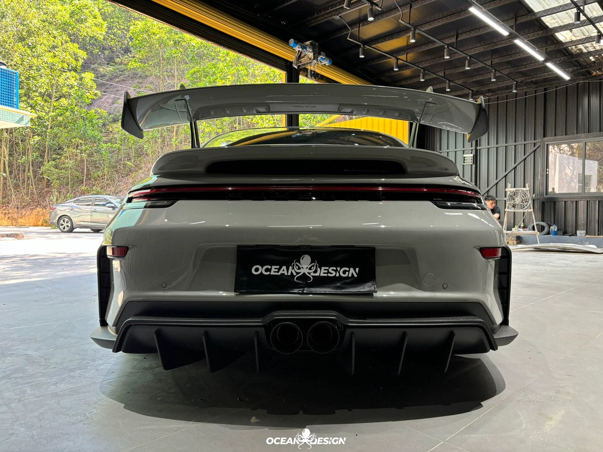 Porsche 911 992 to 992.2 GT3 Style Dry Carbon Fiber Conversion Kit – Front Bumper, Rear Bumper, Hood, Side Skirts, Engine Cover, GT Wing, Exhaust & More