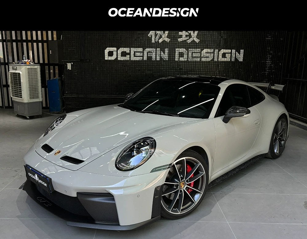 Porsche 911 992 to 992.2 GT3 Style Dry Carbon Fiber Conversion Kit – Front Bumper, Rear Bumper, Hood, Side Skirts, Engine Cover, GT Wing, Exhaust & More