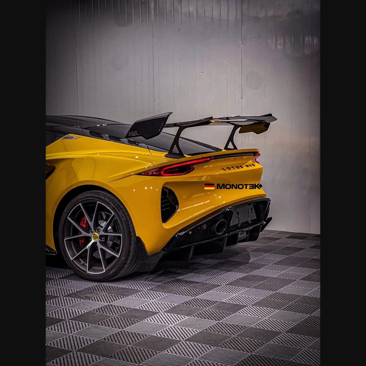 Lotus Emira Monotek Dry Carbon Fiber Aero Kit – Front Lip / Side Skirts / Rear Lip / Spoiler / Air Blades / Door Sills / Hood