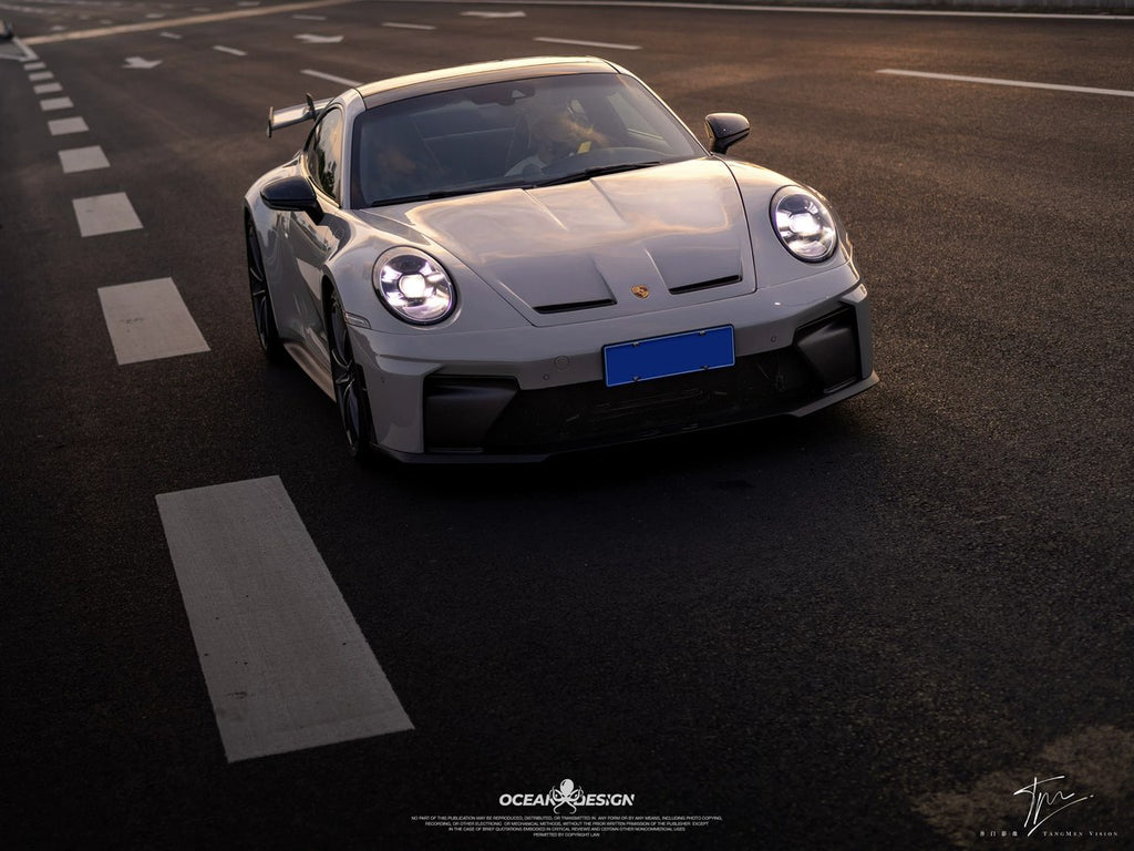 Porsche 911 992 to 992.2 GT3 Style Dry Carbon Fiber Conversion Kit – Front Bumper, Rear Bumper, Hood, Side Skirts, Engine Cover, GT Wing, Exhaust & More