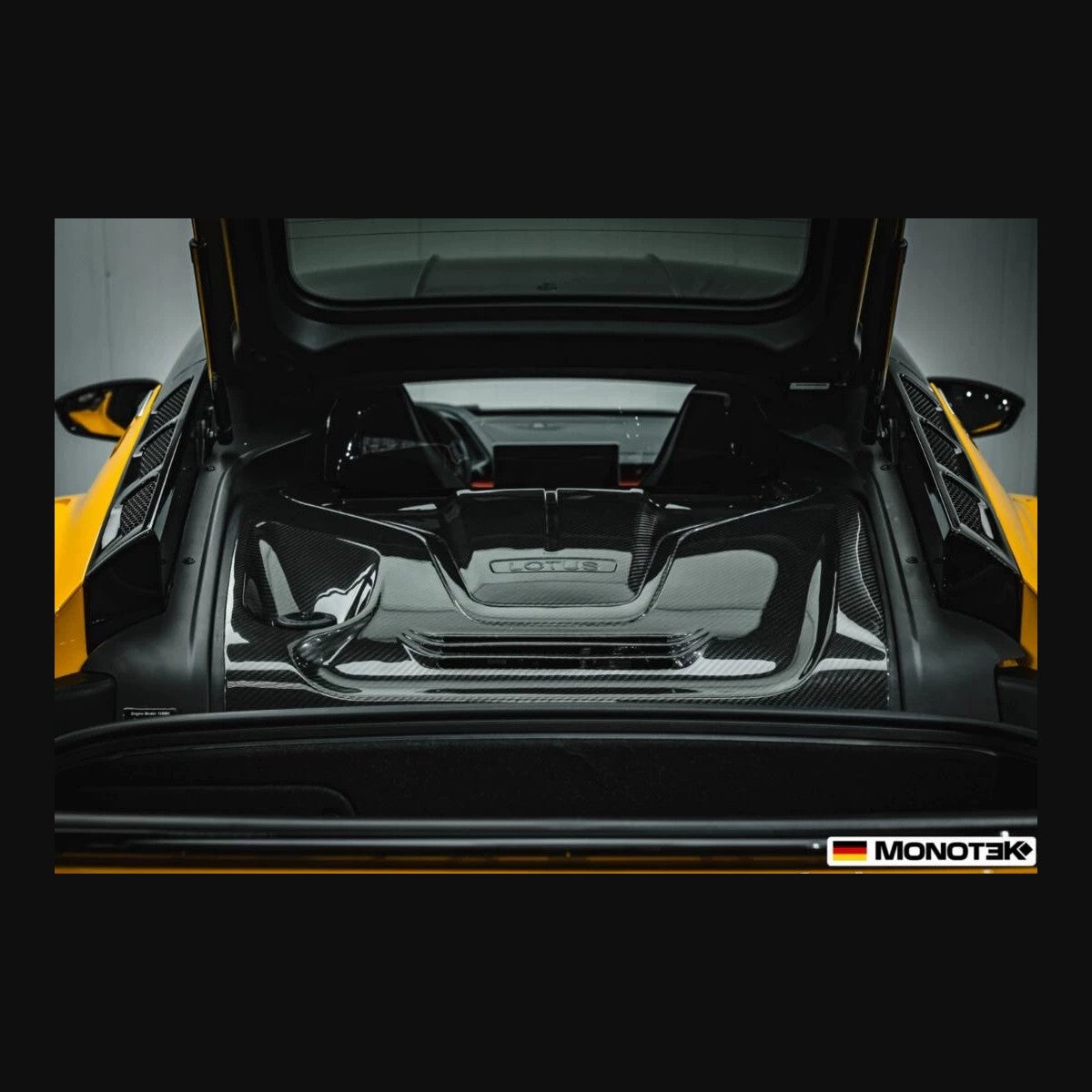Lotus Emira Monotek Dry Carbon Fiber Aero Kit – Front Lip / Side Skirts / Rear Lip / Spoiler / Air Blades / Door Sills / Hood