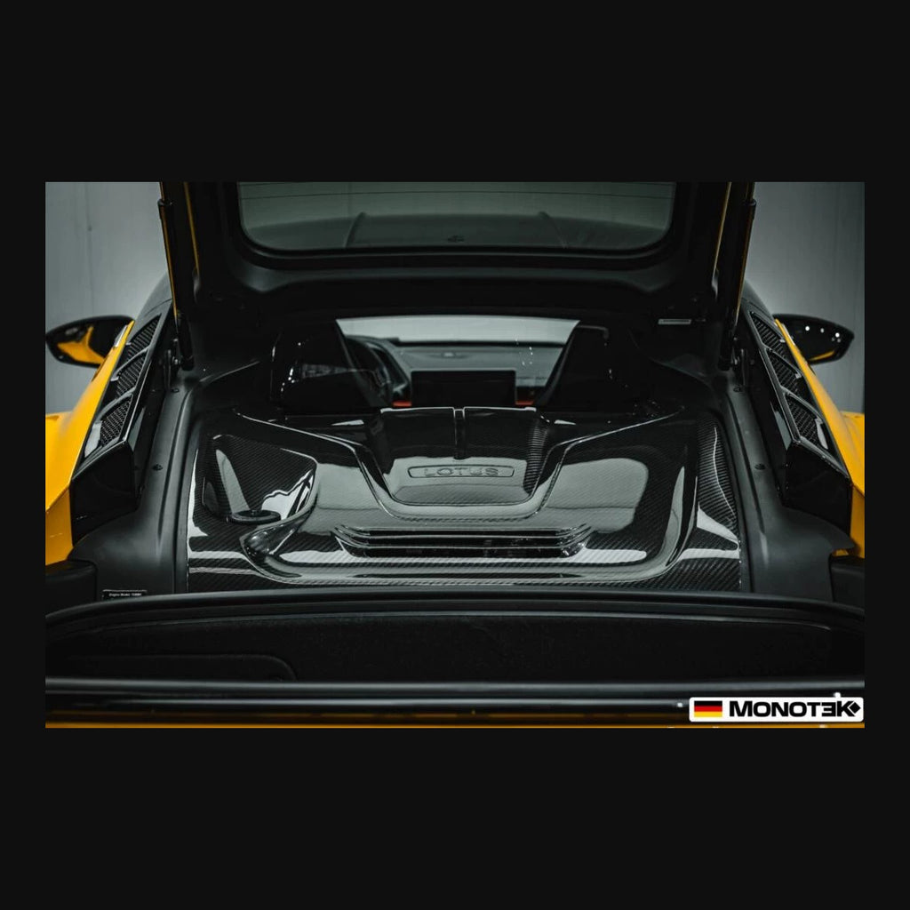 Lotus Emira Monotek Dry Carbon Fiber Aero Kit – Front Lip / Side Skirts / Rear Lip / Spoiler / Air Blades / Door Sills / Hood