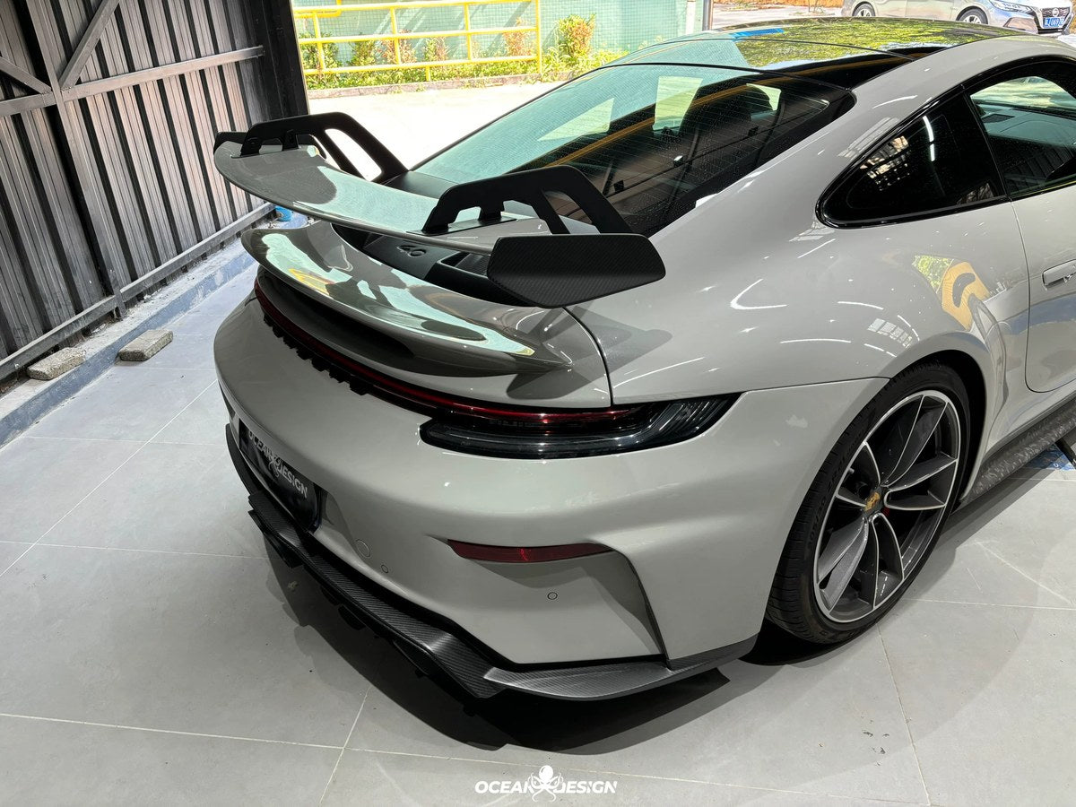 Porsche 911 992 to 992.2 GT3 Style Dry Carbon Fiber Conversion Kit – Front Bumper, Rear Bumper, Hood, Side Skirts, Engine Cover, GT Wing, Exhaust & More