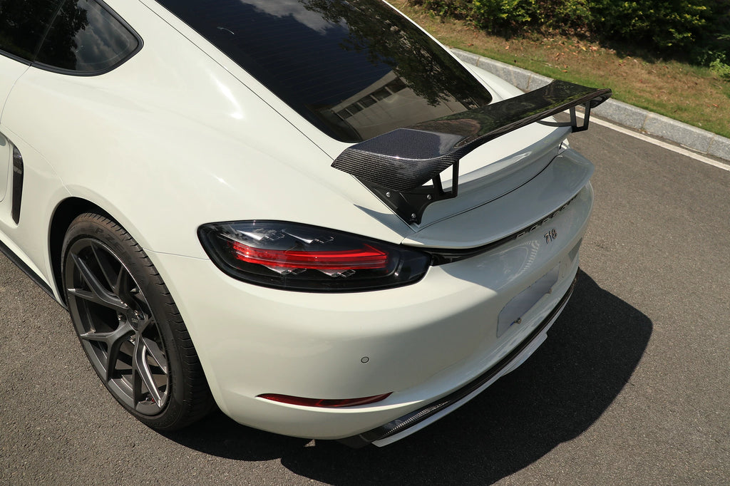 Porsche 718 Boxster Cayman Techart-Style Carbon Fiber Aero Kit – Front Lip, Side Skirts, Rear Lip, Wing
