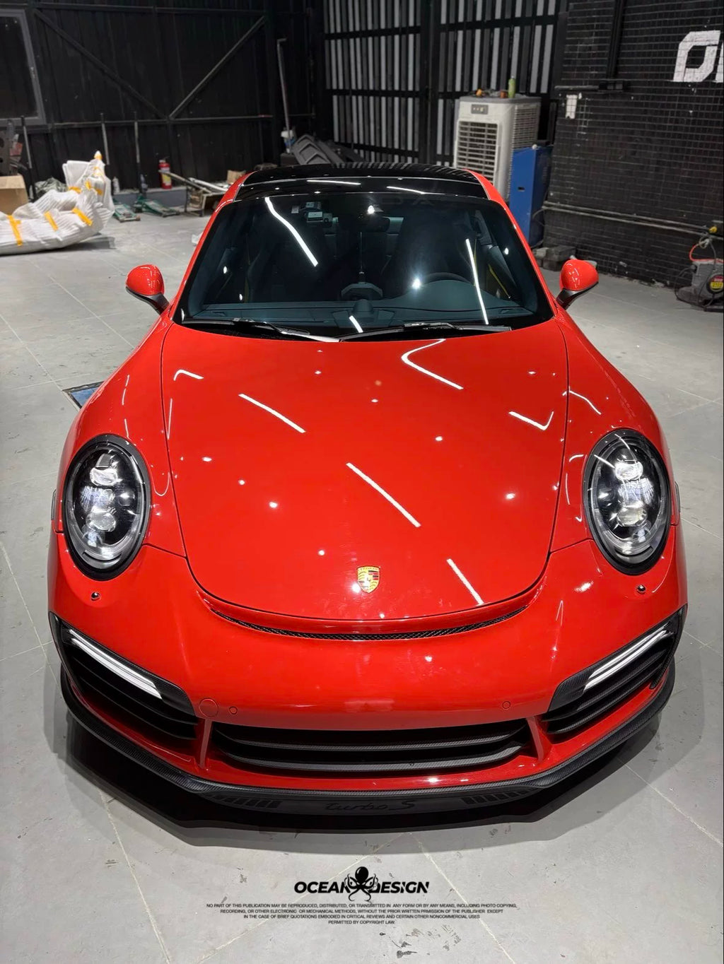 Porsche 911 991 Turbo S Topcar-Style Carbon Fiber Aero Kit – Front & Rear Bumpers, Lip, Wing, Hood