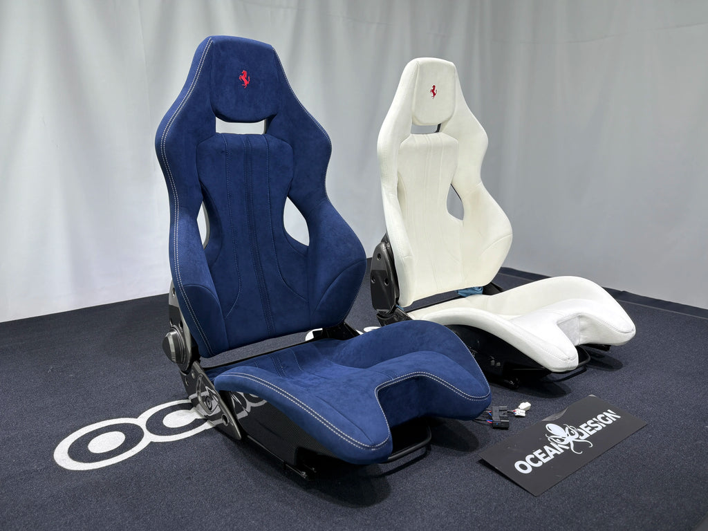 Ferrari F430 458 488 F8 Dry Carbon Fiber One-Piece Racing Bucket Seat – Alcantara, Lightweight