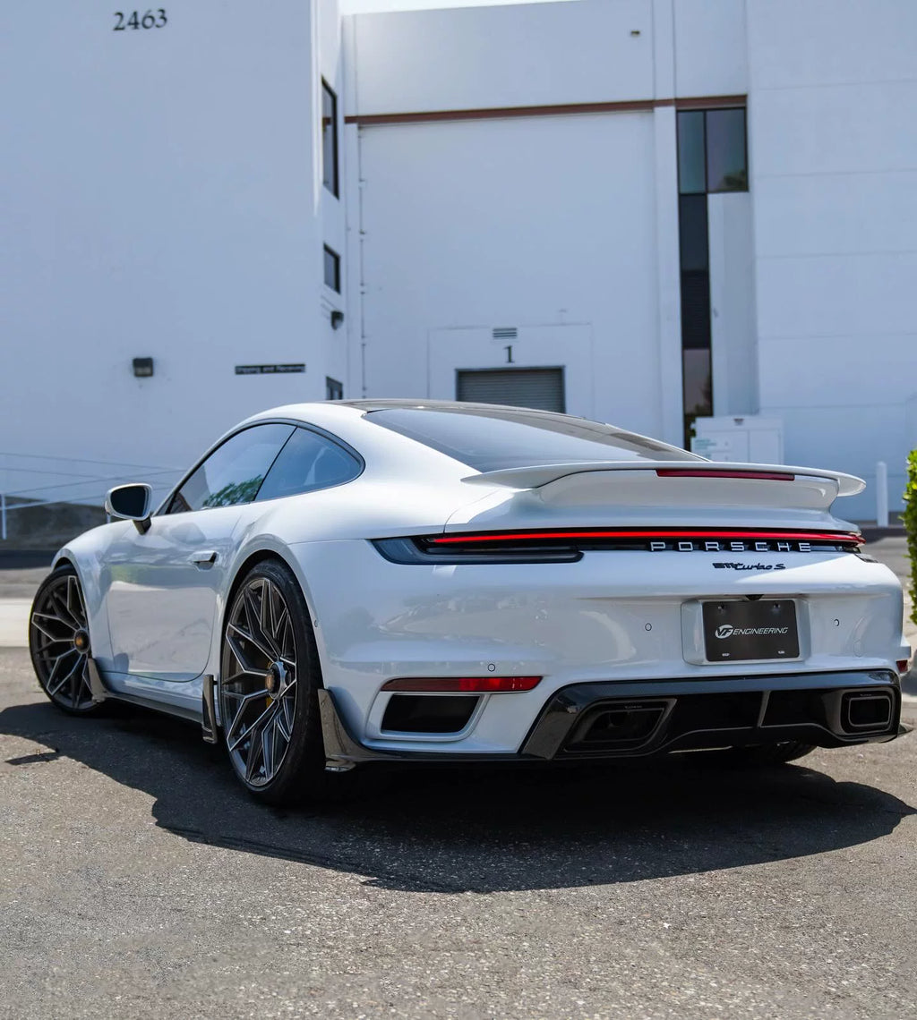 Porsche 911 992.1 Turbo S 9D-Style Dry Carbon Fiber Aero Kit – Front Lip, Hood, Side Skirts, Rear Lip, Wing