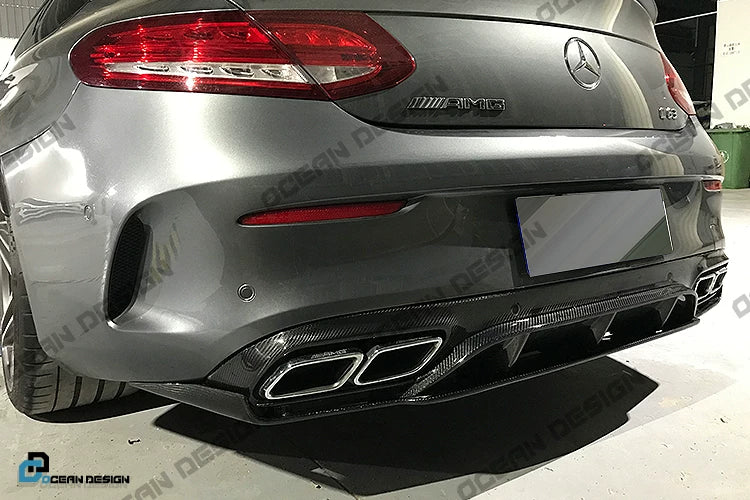 Mercedes-Benz C63 AMG Coupe W205 Edition One Style Carbon Fiber Aero Kit – Center Lip, Front Bumper Vents, Rear Lip, Rear Wing, Rear Diffuser