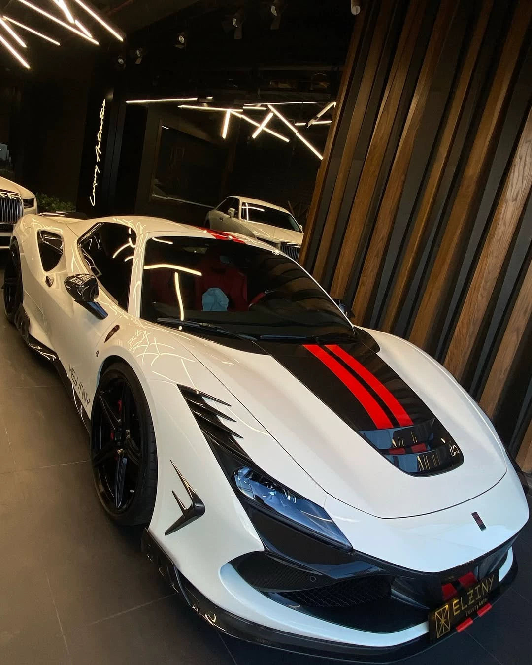Ferrari F8 Tributo Keyvany-Style Dry Carbon Fiber Aero Kit – Front Lip, Side Skirts, Rear Lip, Wing & More
