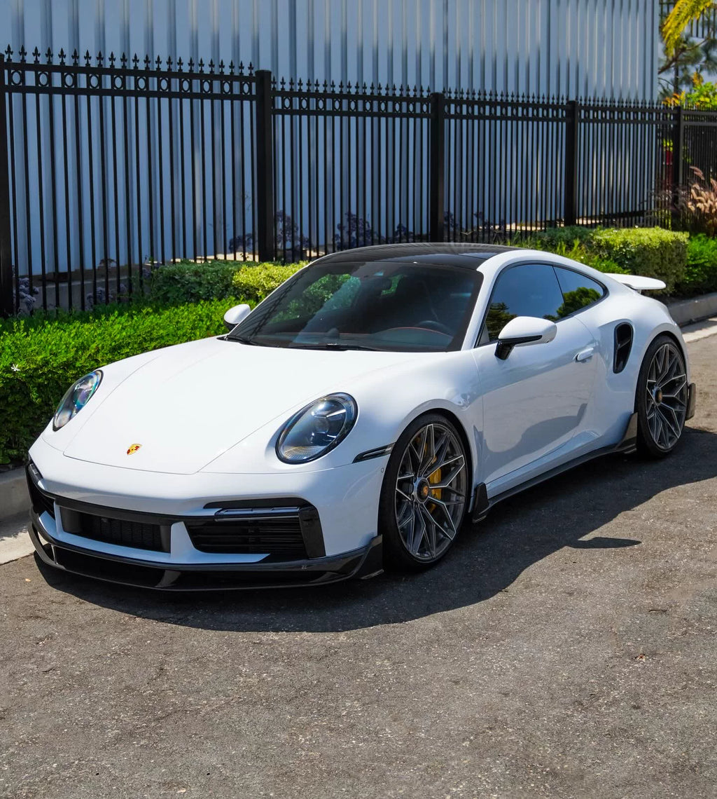 Porsche 911 992.1 Turbo S 9D-Style Dry Carbon Fiber Aero Kit – Front Lip, Hood, Side Skirts, Rear Lip, Wing