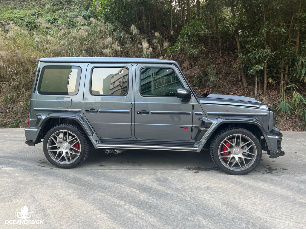 Mercedes-Benz G63 W464 G900 Rocket Style Dry Carbon Fiber Wide Aero Kit – Front Lip, Rear Lip, Rear Wing, Hood, Grille, Wheel Arches, Mirror Caps & Trim