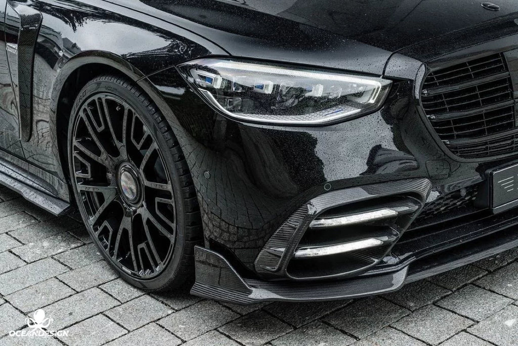 Mercedes-Benz S-Class S450 W223 MSY Style Dry Carbon Fiber Aero Kit – Front Lip, Side Skirts, Rear Lip, Rear Wing, Roof Spoiler, Mirror Covers, Air Vents, Fender Trim