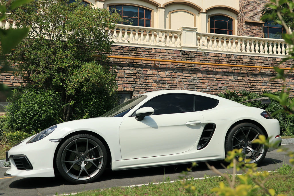 Porsche 718 Boxster Cayman Techart-Style Carbon Fiber Aero Kit – Front Lip, Side Skirts, Rear Lip, Wing