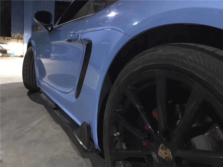 Porsche 718 Boxster Cayman A-Style Carbon Fiber Aero Kit – Front Lip, Side Skirts, Rear Lip, Corner Pieces