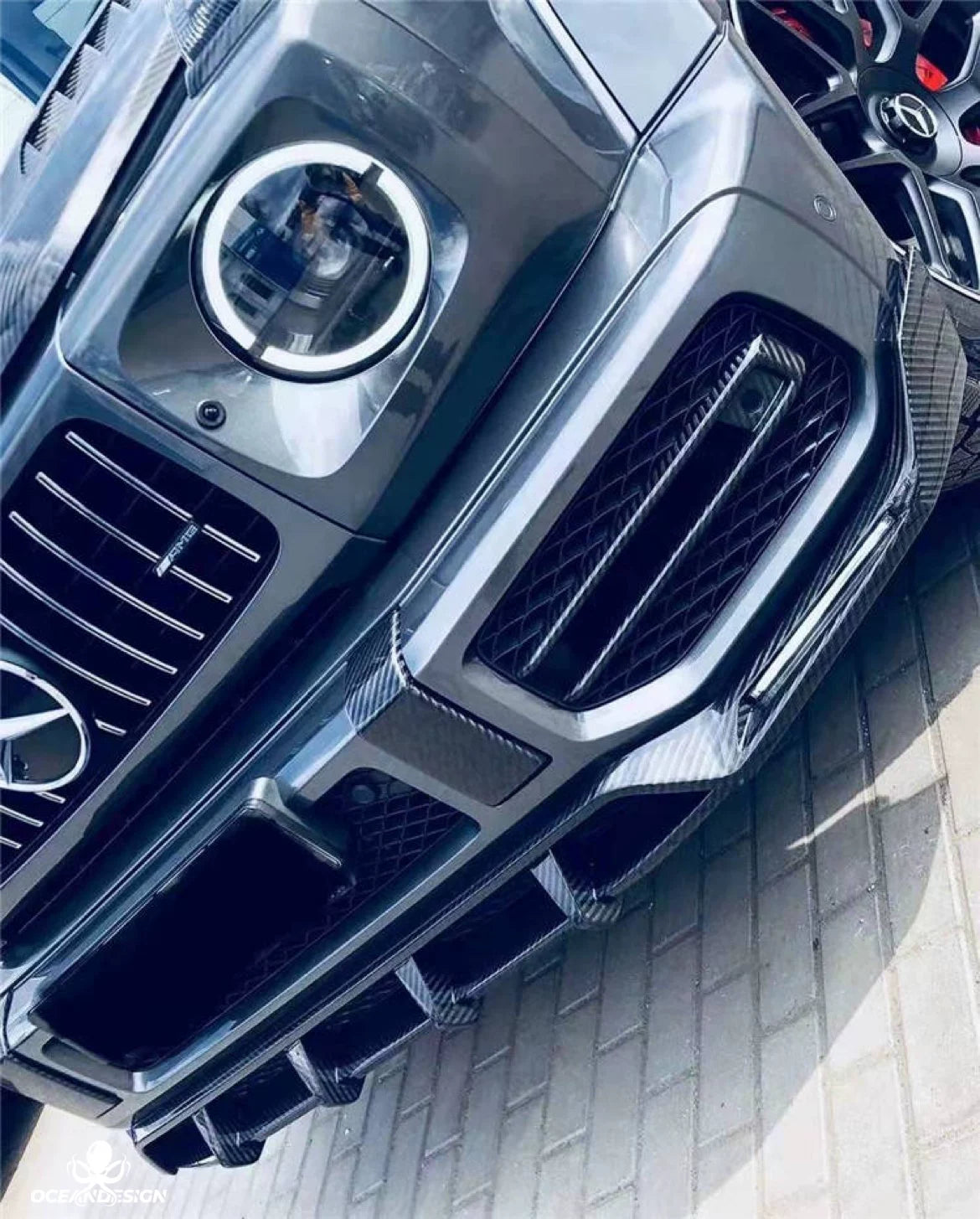Mercedes-Benz G63 W464 TopCar Style Dry Carbon Fiber Aero Kit – Front Lip, Rear Lip, Rear Wing, Spare Tire Cover, Fender Trim, Bumper Trim