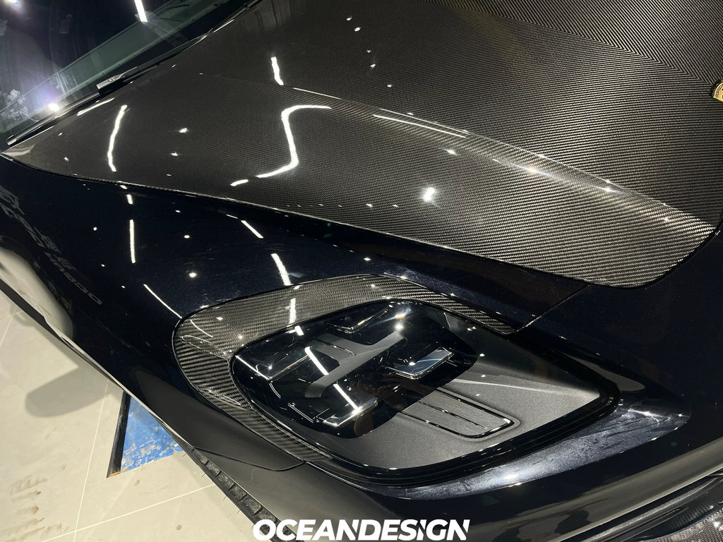 Porsche Panamera 2024+ Ocean Design-Style Dry Carbon Fiber Aero Kit – Front Lip, Side Skirts, Hood, Wing & More