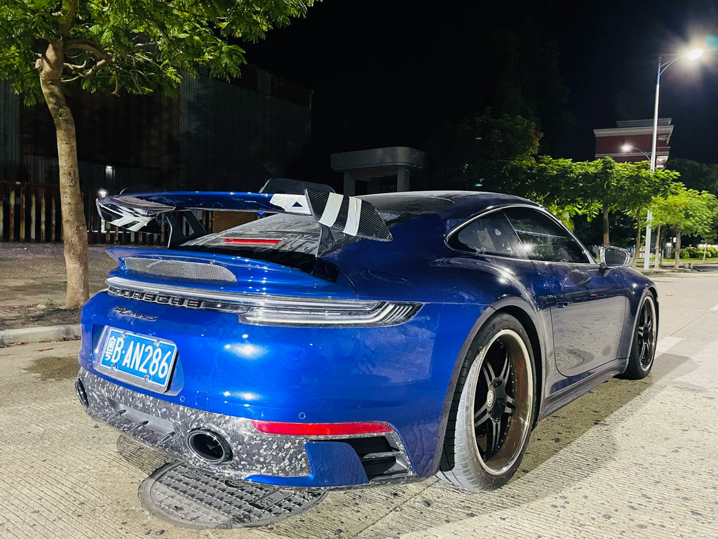 Porsche 911 992.1 Sport Design-Style Dry Carbon Fiber Rear Lip & Wing