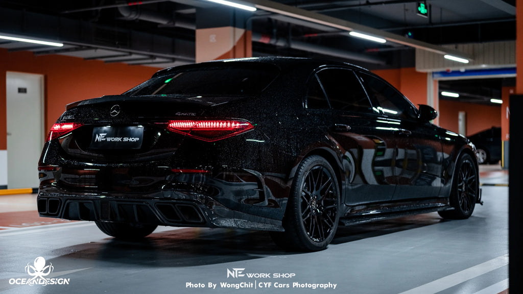 Mercedes-Benz S-Class S450 W223 MSY Style Dry Carbon Fiber Aero Kit – Front Lip, Side Skirts, Rear Lip, Rear Wing, Roof Spoiler, Mirror Covers, Air Vents, Fender Trim