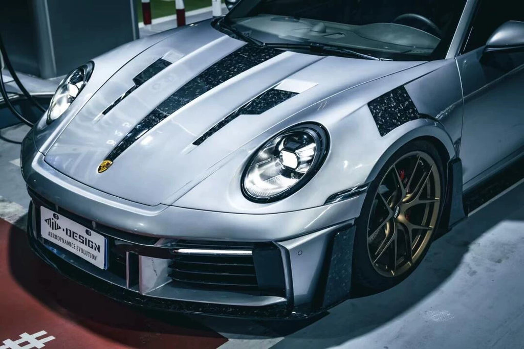 Porsche 911 992.1 Ghost-Style Dry Carbon Fiber Widebody Kit – Front & Rear Bumpers, Fenders, Wing, Hood