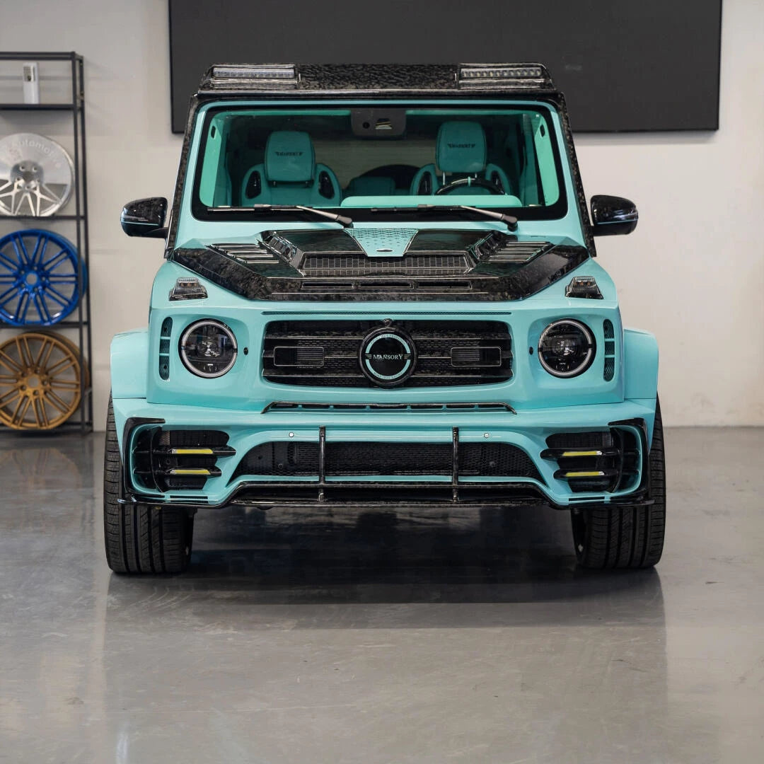 Mercedes-Benz G63 W464/W465 Mansory P920 Style Forged Carbon Fiber Wide Body Kit – Complete Kit, Hood, Wheel Arches, Rear Wing, Roof Light Bar, Spare Tire Cover & Trim