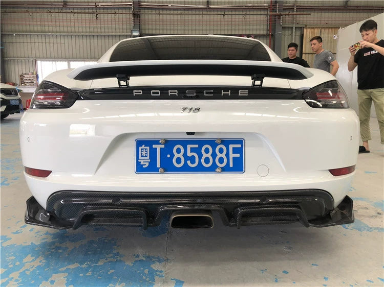 Porsche 718 Boxster Cayman A-Style Carbon Fiber Aero Kit – Front Lip, Side Skirts, Rear Lip, Corner Pieces