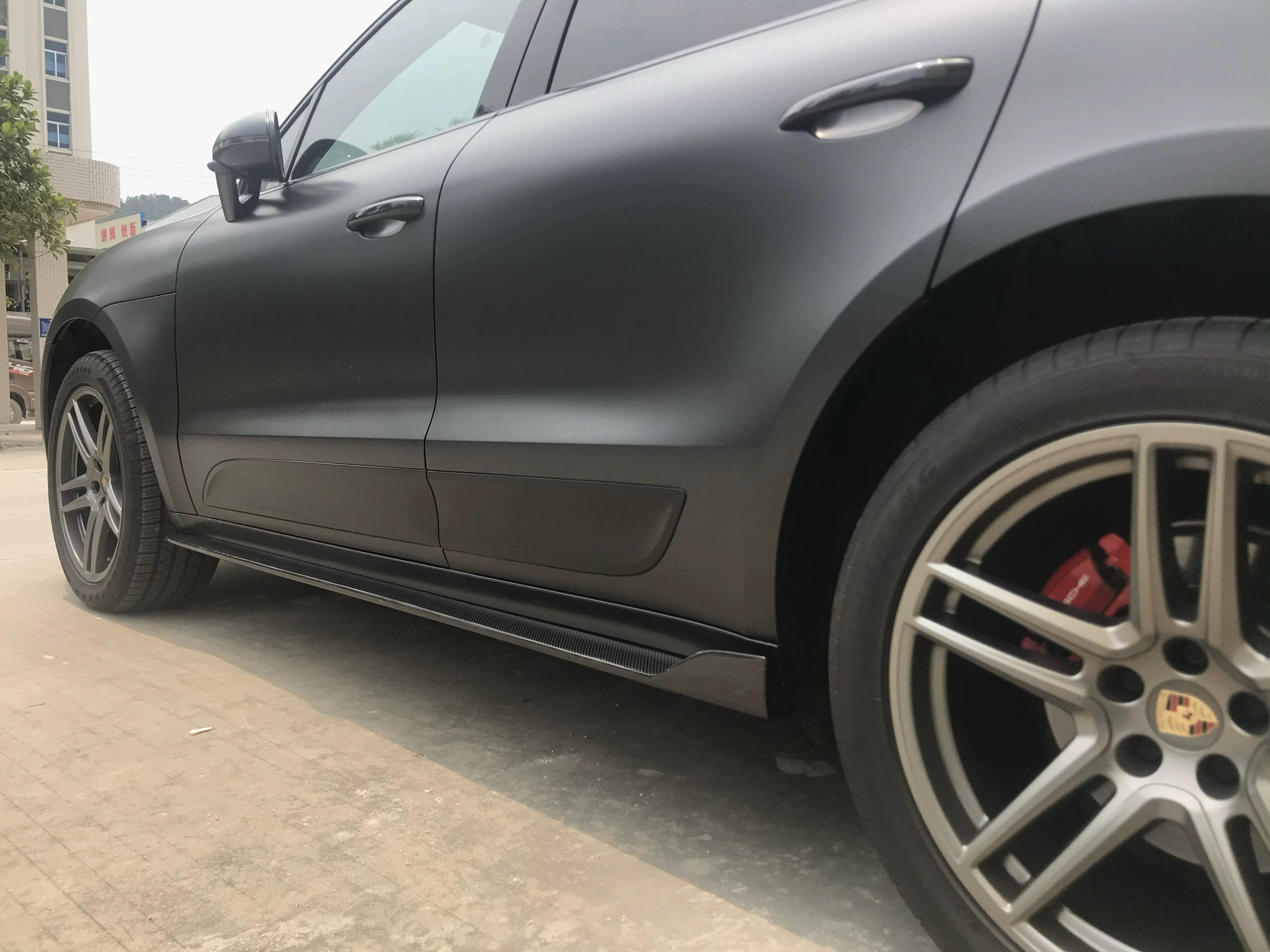 Porsche Macan Techart-Style Carbon Fiber Aero Kit – Front Lip, Side Skirts, Rear Lip, Wing, Front Vents