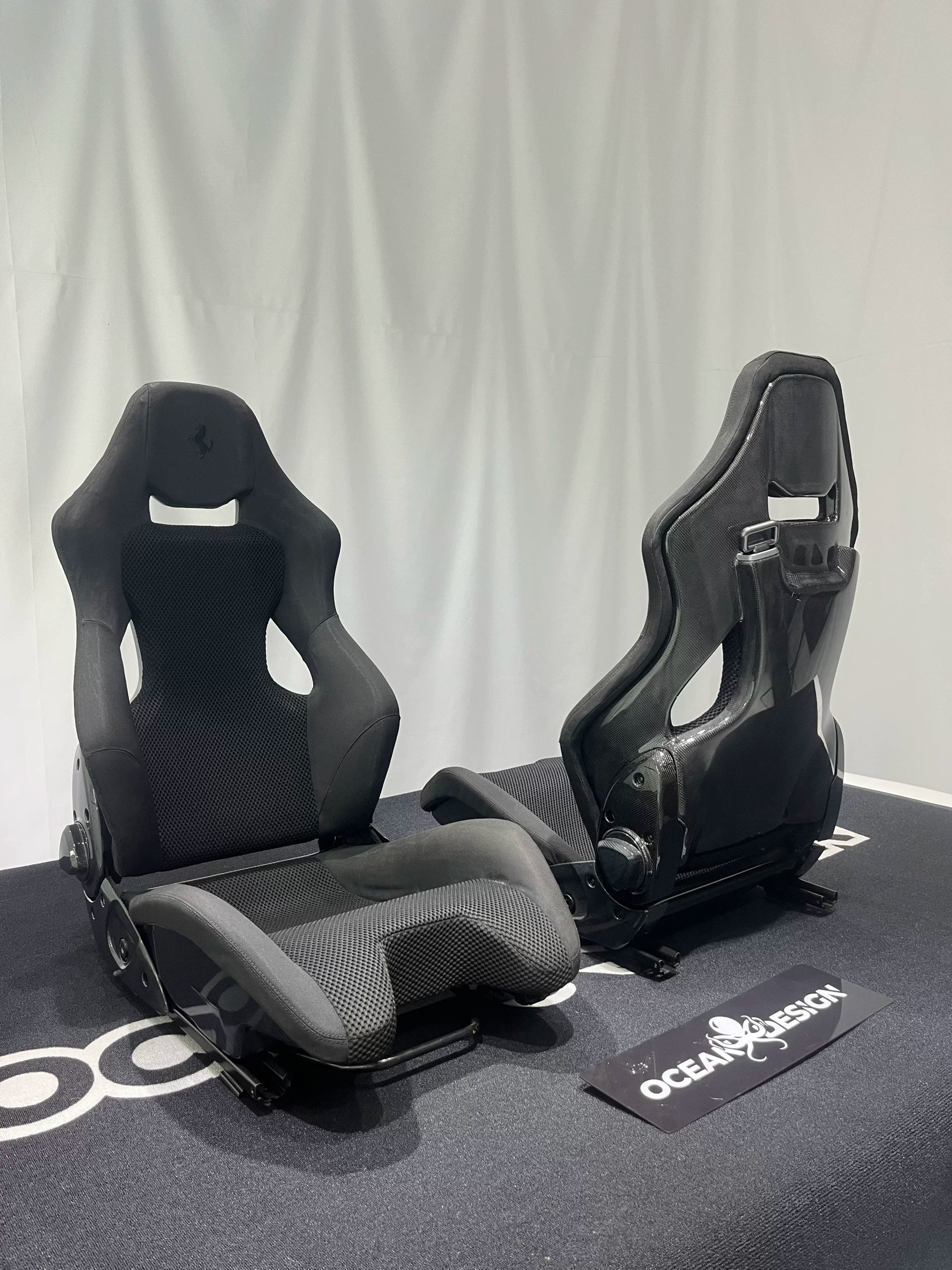 Ferrari F430 458 488 F8 Dry Carbon Fiber One-Piece Racing Bucket Seat – Alcantara, Lightweight