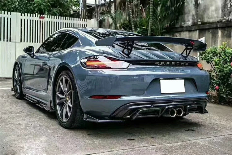 Porsche 718 Boxster Cayman A-Style Carbon Fiber Aero Kit – Front Lip, Side Skirts, Rear Lip, Corner Pieces