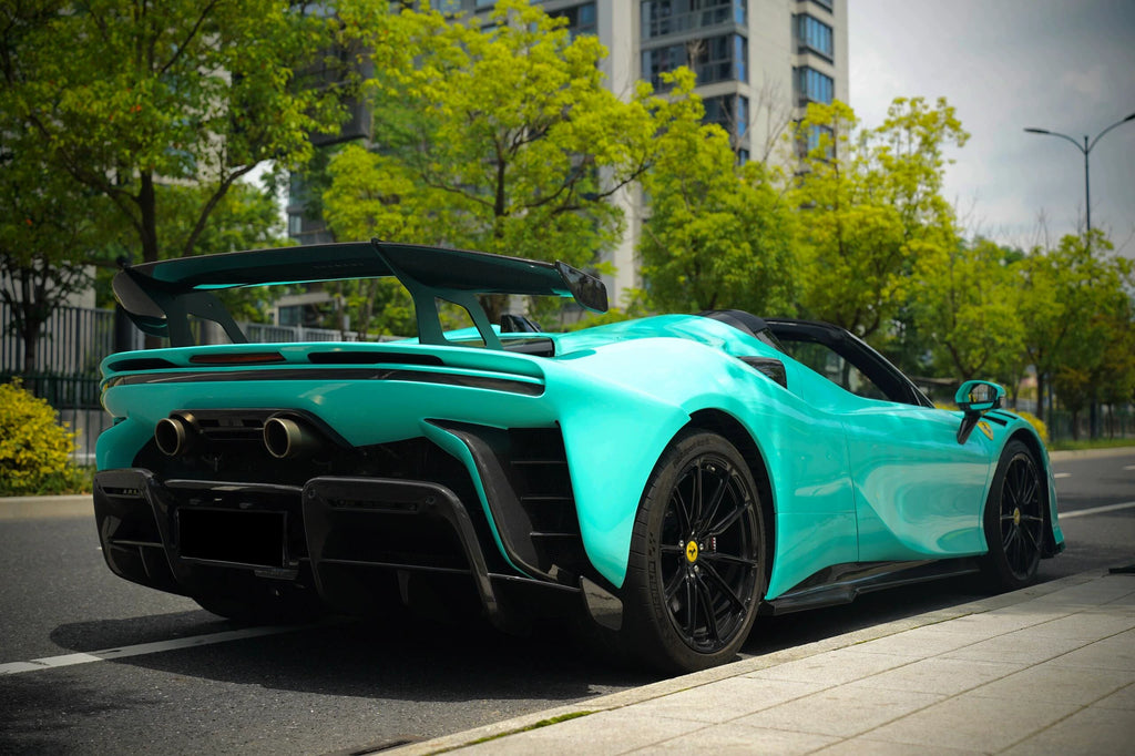 Ferrari SF90 XX-Style Dry Carbon Fiber Full Body Kit – Front & Rear Bumpers, Hood, Fenders, Wing
