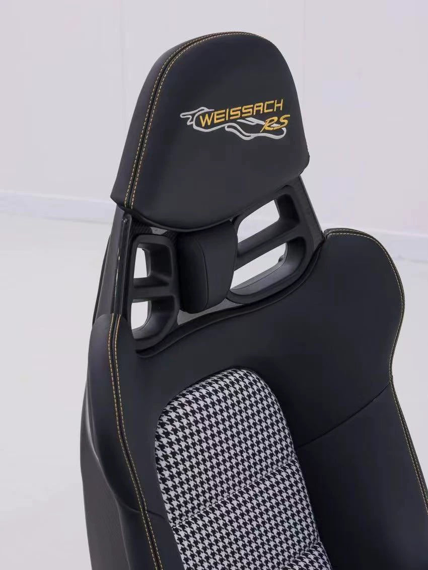 Porsche 911 GT3 RS-Style Dry Carbon Fiber One-Piece Racing Bucket Seat – Pepita, Lightweight