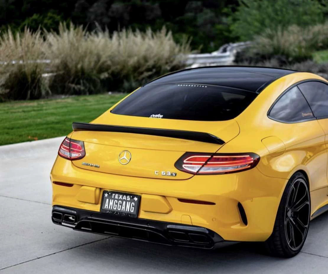 Mercedes-Benz C63 AMG Coupe W205 Edition One Style Carbon Fiber Aero Kit – Center Lip, Front Bumper Vents, Rear Lip, Rear Wing, Rear Diffuser