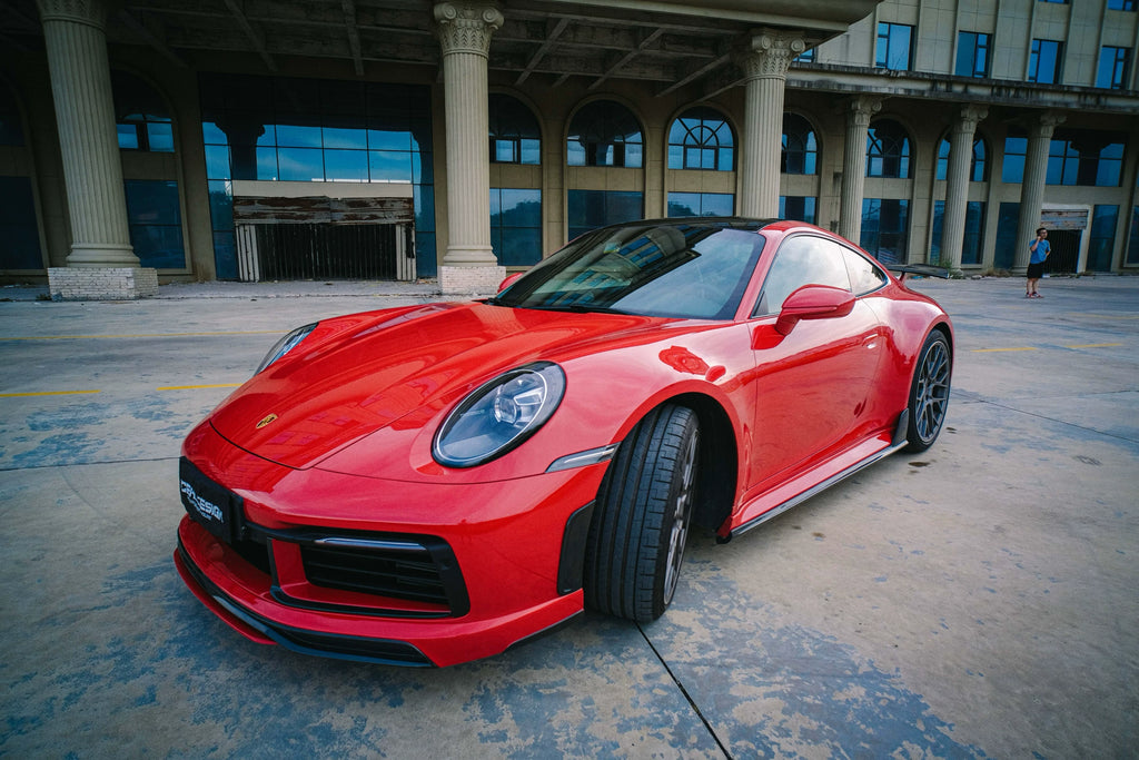 Porsche 911 992.1 Techart-Style Carbon Fiber Aero Kit – Front Lip, Side Skirts, Rear Lip, Wing, Roof Spoiler