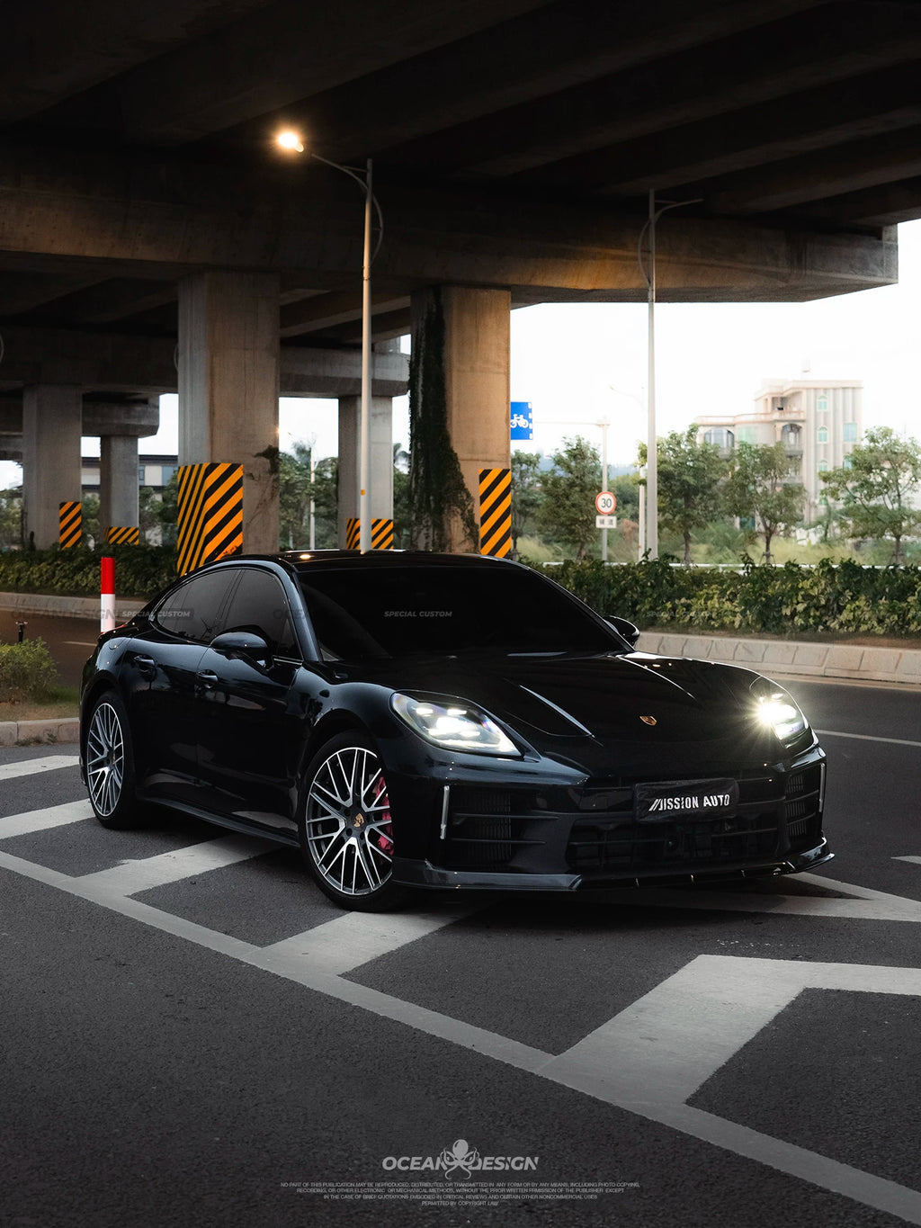 Porsche Panamera 2024+ Ocean Design-Style Dry Carbon Fiber Aero Kit – Front Lip, Side Skirts, Hood, Wing & More