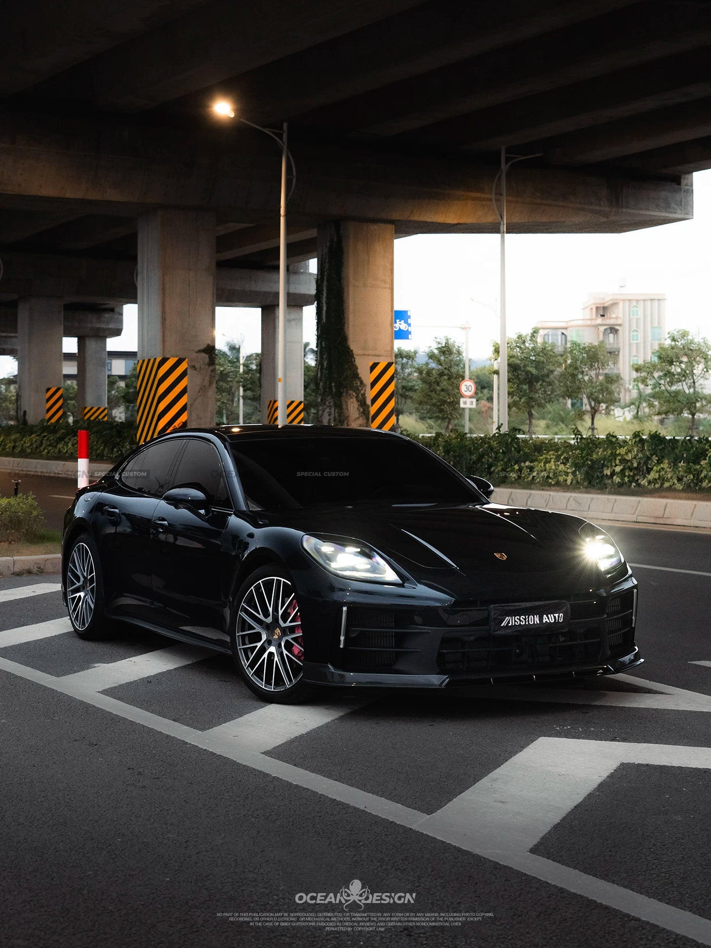 Porsche Panamera 2024+ Ocean Design-Style Dry Carbon Fiber Aero Kit – Front Lip, Side Skirts, Hood, Wing & More