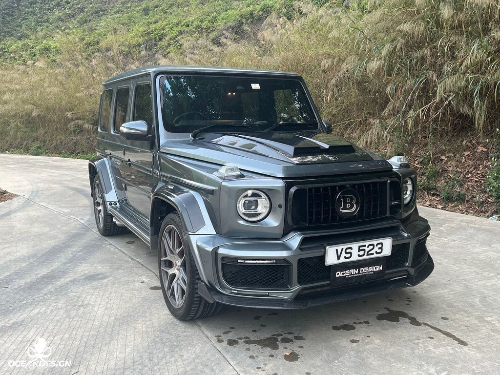 Mercedes-Benz G63 W464 G900 Rocket Style Dry Carbon Fiber Wide Aero Kit – Front Lip, Rear Lip, Rear Wing, Hood, Grille, Wheel Arches, Mirror Caps & Trim