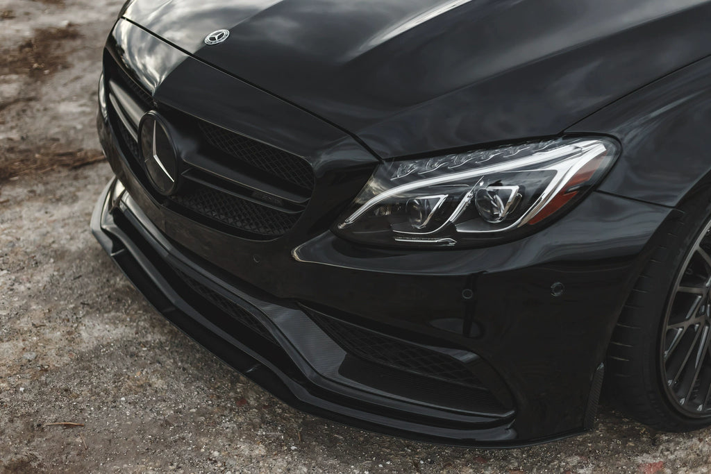 Mercedes-Benz C63 AMG W205 Coupe & Sedan Mode Carbon Style Carbon Fiber Aero Kit – Front Lip, Side Skirts, Rear Lip
