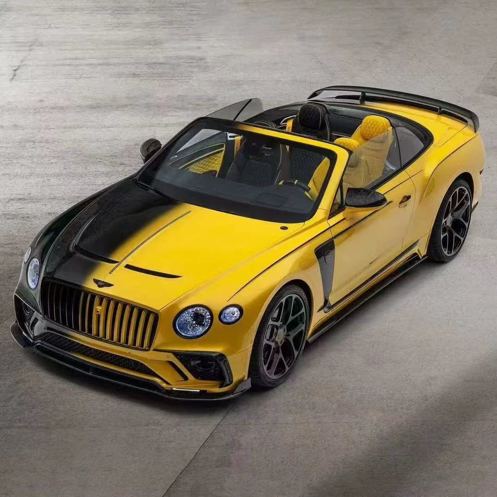 Bentley Continental GT MSY Style Dry Carbon Fiber Wide Body Kit – Front Lip, Fender Flares, Side Skirts, Rear Bumper, Hood, GT Wing, Mirror Covers & Trim