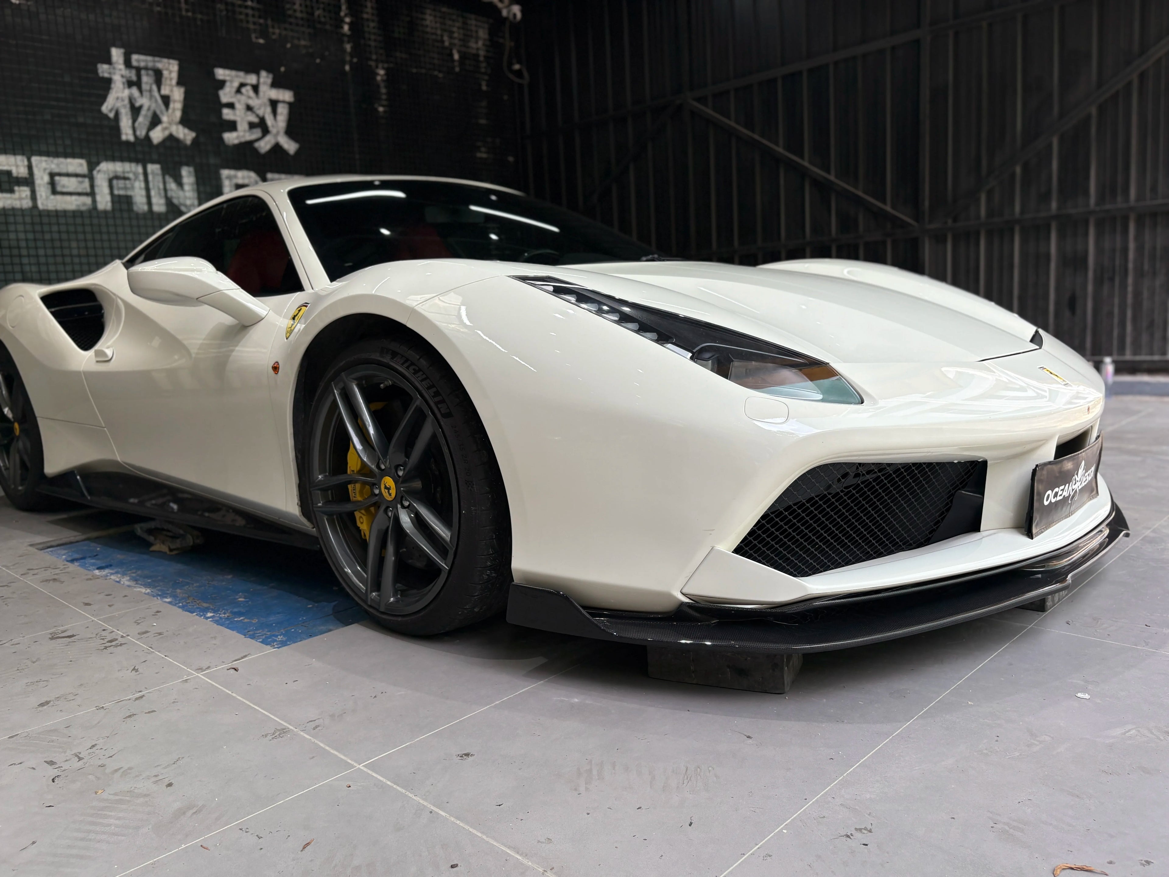 Ferrari 488 GTB Spider V-Style Dry Carbon Fiber Aero Kit – Front Lip, Side Skirts, Spoiler, Wing