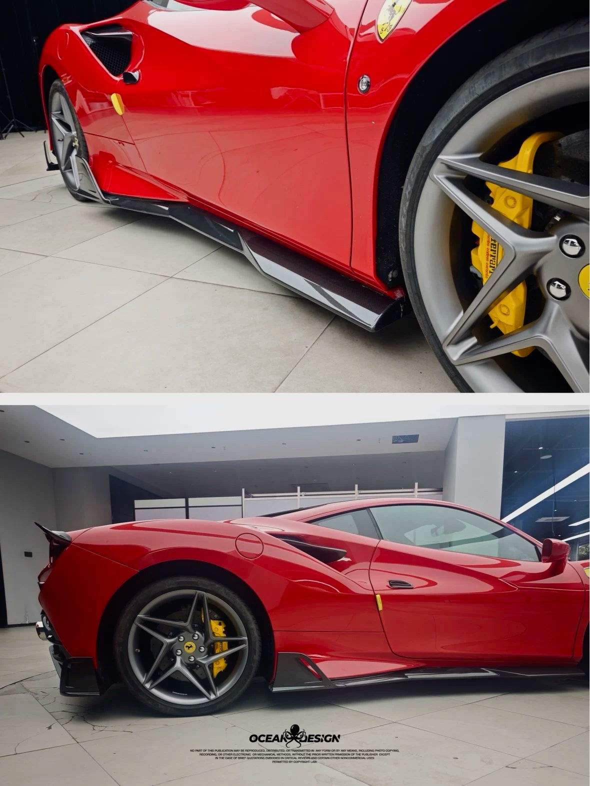 Ferrari F8 Tributo MSY-Style Dry Carbon Fiber Aero Kit – Front Lip, Side Skirts, Rear Lip, Wing, Canards & More
