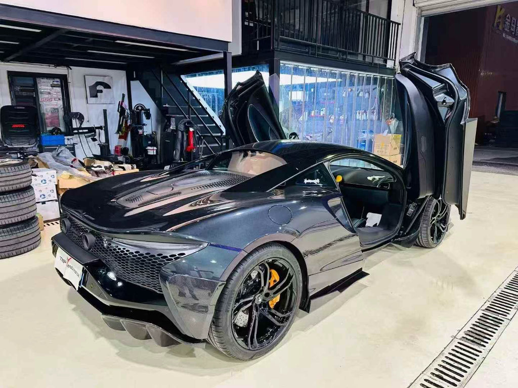 McLaren Artura N-Style Dry Carbon Fiber Aero Kit – Front Lip, Side Skirts, Rear Lip, Rear Wing, Door Sills, Mirror Covers