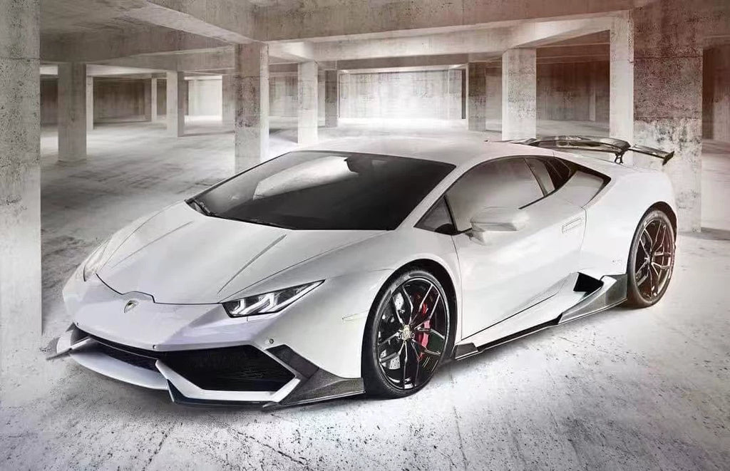 Lamborghini Huracan LP580 LP600 LP610 MAD-Style Dry Carbon Fiber Aero Kit – Corner Pieces, Side Skirts, Wing