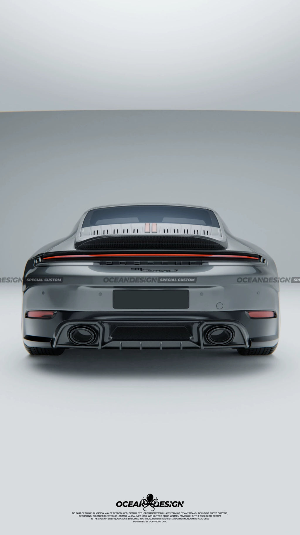 Porsche 911 992.2 Ocean Design-Style Dry Carbon Fiber Aero Kit – Front Lip, Side Skirts, Rear Lip, Wing
